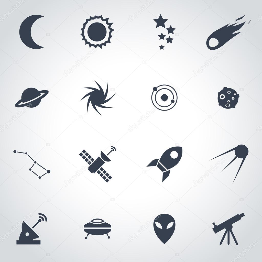Vector black space icon set