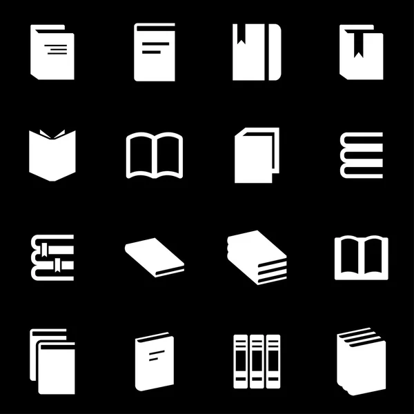 Vector white book icon set — Stock Vector