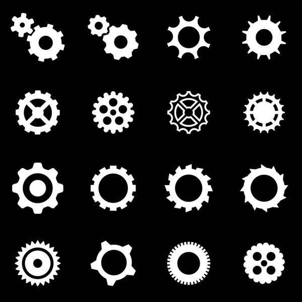 Vector white gear icon set — Stock Vector