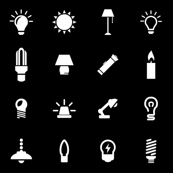 Vector conjunto de iconos de luz blanca — Vector de stock