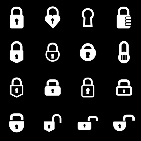 Vector white locks icon set — Stock Vector
