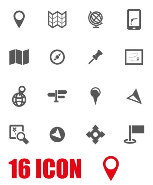 Vektör gri harita Icon set
