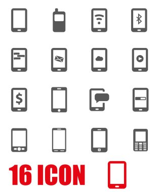 Vektör gri mobil Icon set