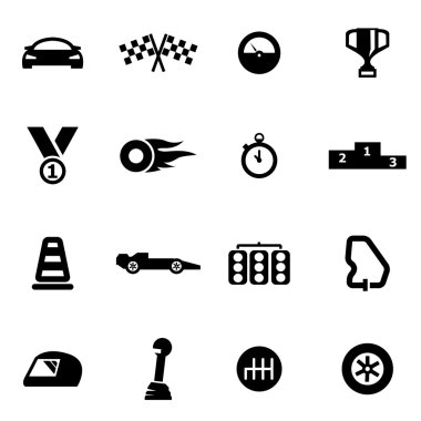 Vektör simge yarış siyah set