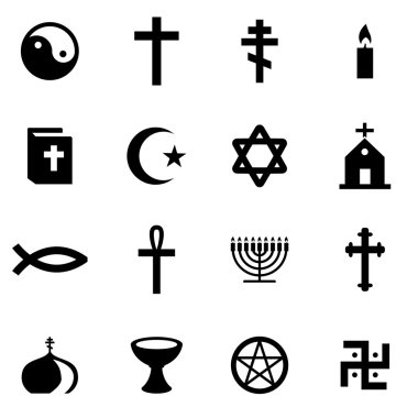 Vektör siyah din Icon set