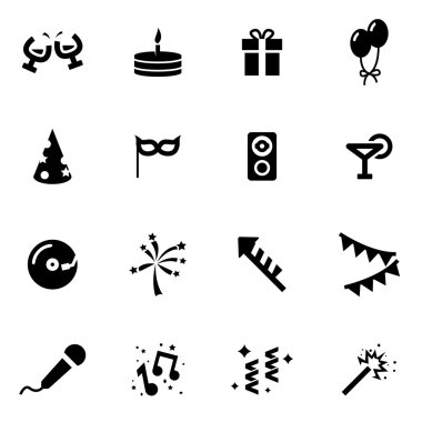 Vektör siyah parti Icon set