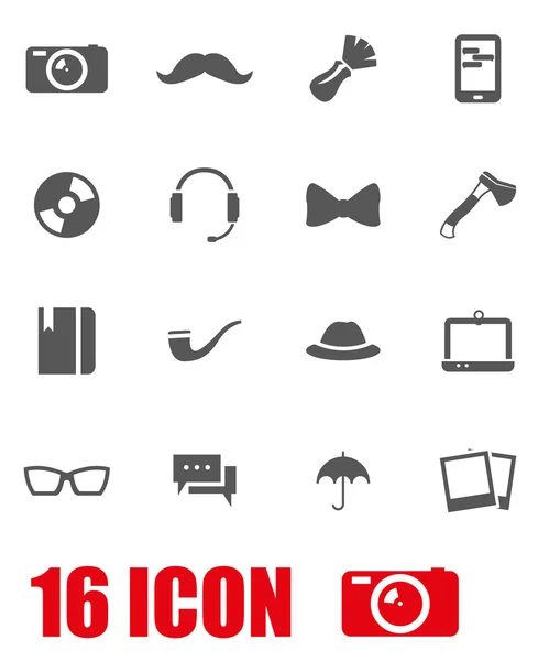 Vector grey hipster icon set — Διανυσματικό Αρχείο