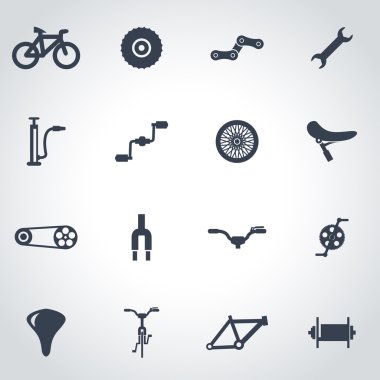 Vektör siyah Bisiklet Icon set
