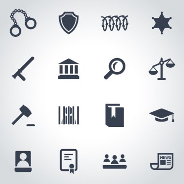 Vektör siyah adalet Icon set