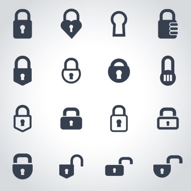 Vektör siyah kilit Icon set