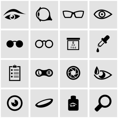 Vektör siyah Optometri Icon set