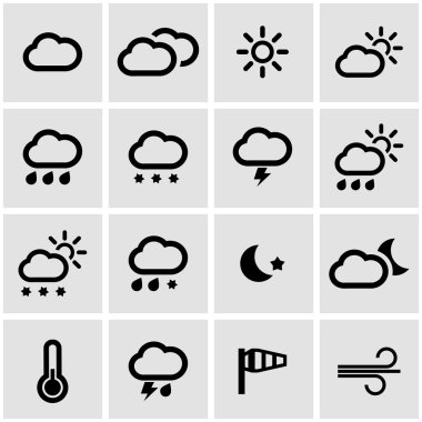 vektör siyah hava simgeler kümesi