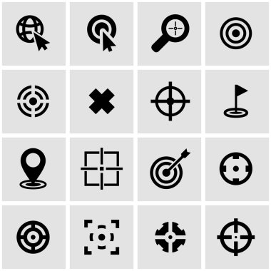 Vektör siyah hedef Icon set