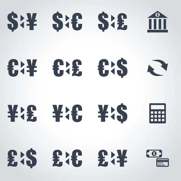 Vector banco negro icono conjunto — Vector de stock