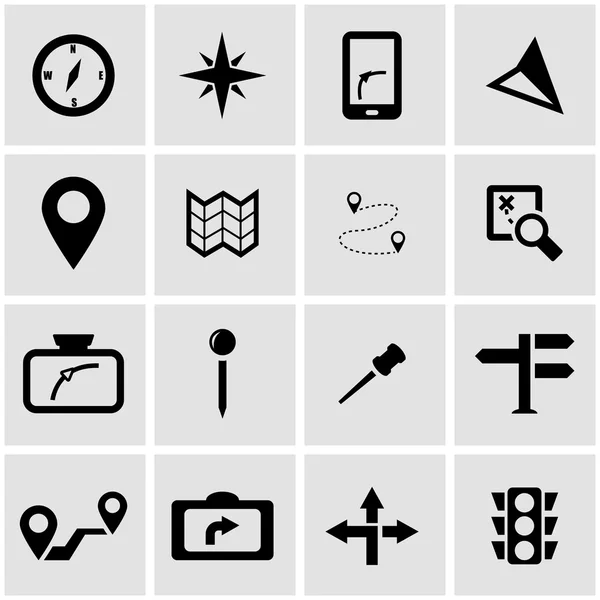 Vector black navigation icon set — Stock Vector