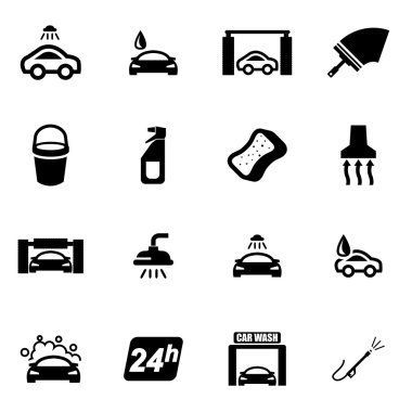 Zestaw ikon Myjnia wektor czarny