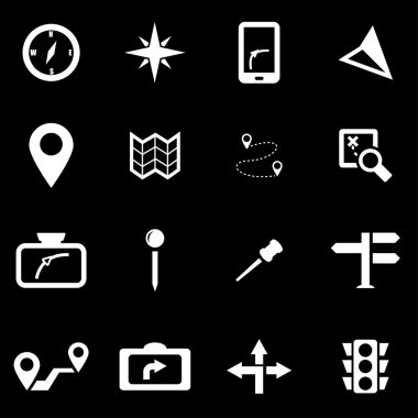Vektör beyaz gezinti Icon set