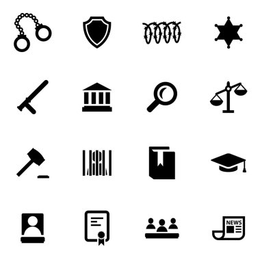 Vektör siyah adalet Icon set