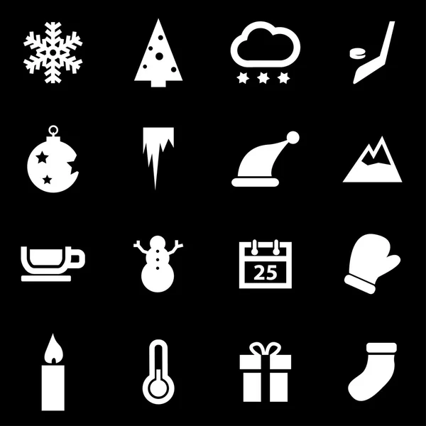 Conjunto de iconos de invierno blanco vector — Archivo Imágenes Vectoriales
