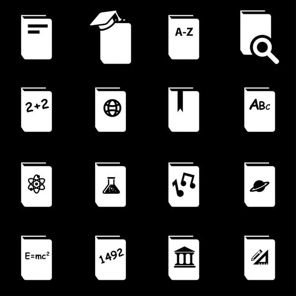 Vektor weißes Schulbuch Icon Set — Stockvektor