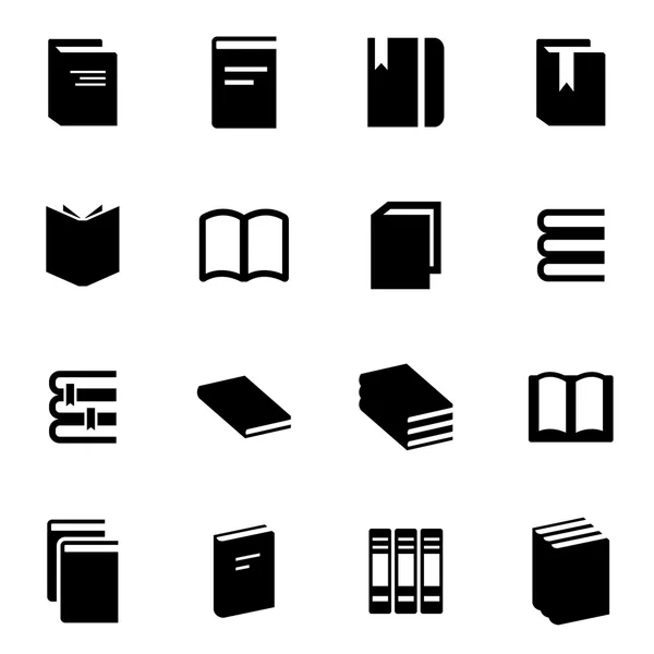 Vector black book icon set — Stock Vector