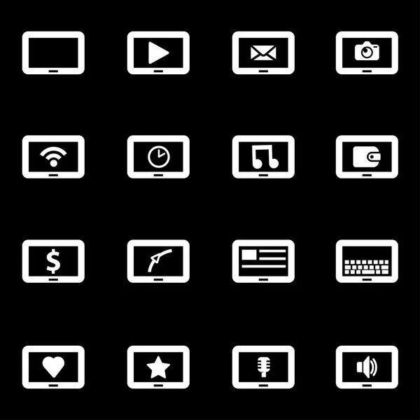 Vector white tablet icon set — Stock Vector