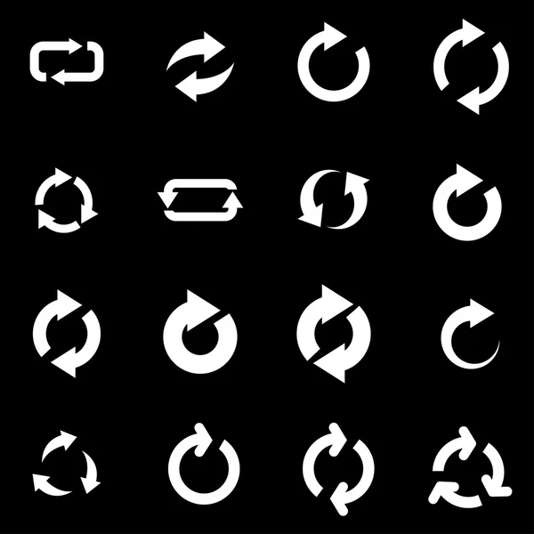 Beyaz vektör yenileme Icon set — Stok Vektör