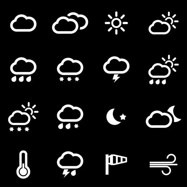 Vector witte weer iconen set — Stockvector