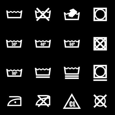 Vektör işaretleri yıkama beyaz set