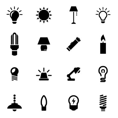 Vektör siyah ışık Icon set
