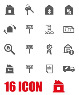 Vektör gri Emlak Icon set