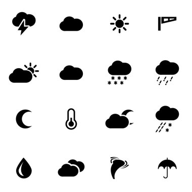 黑色的矢量天气图标集