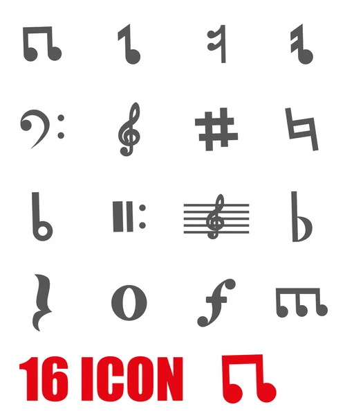 Vektor graue Notizen Icon-Set — Stockvektor
