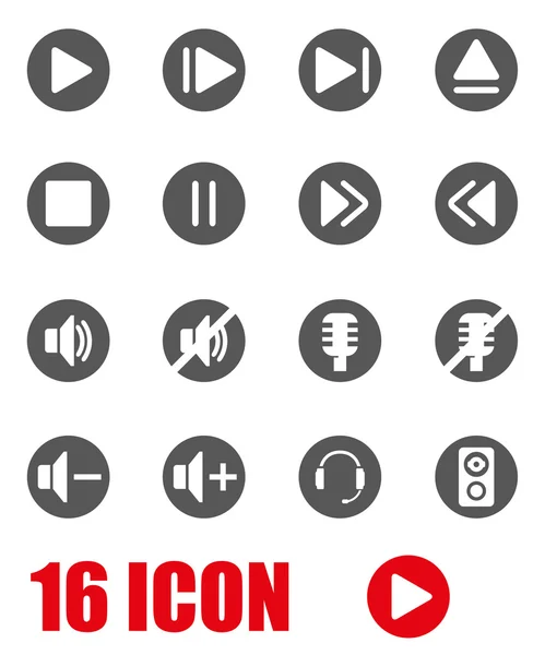 Vektör gri ses Icon set — Stok Vektör
