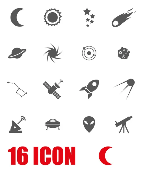 Ensemble d'icônes d'espace gris vectoriel — Image vectorielle