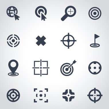 Vektör siyah hedef Icon set