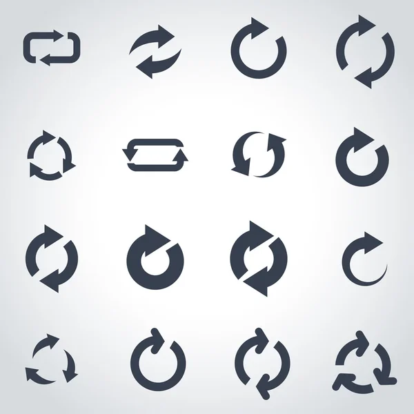 Siyah vektör yenileme Icon set — Stok Vektör