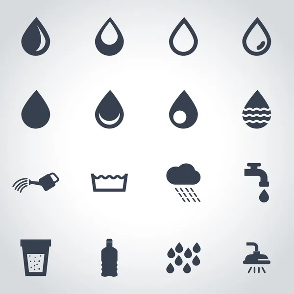 Conjunto de iconos de agua negra vectorial — Archivo Imágenes Vectoriales