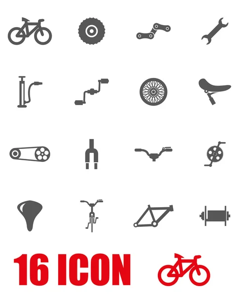 Vector grey bicycle icon set — Stock Vector