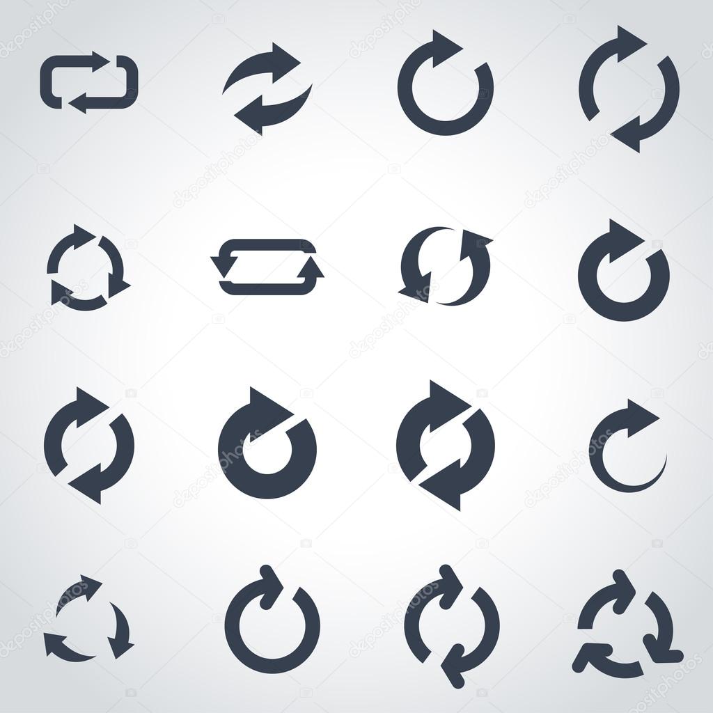 Vector black refresh icon set