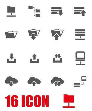 Vektör gri ftp Icon set