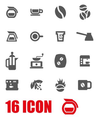 Vektör gri kahve Icon set