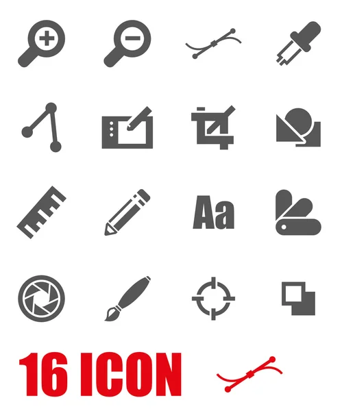 Conjunto de iconos de diseño gráfico vectorial gris — Vector de stock