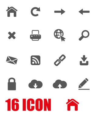 Vektör gri web Icon set