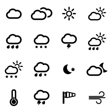 vektör siyah hava simgeler kümesi