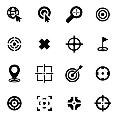 Vektör siyah hedef Icon set