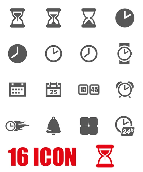 Vektor graue Zeit Icon gesetzt — Stockvektor
