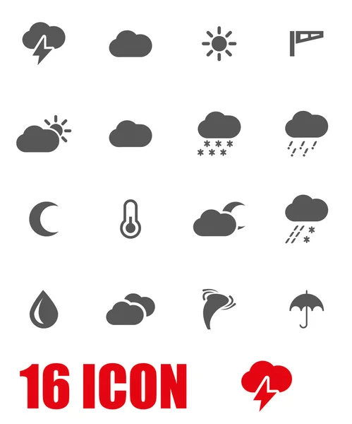 Vector grey weather icon set — Stock Vector