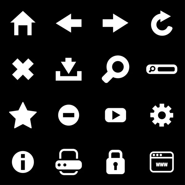 Vector conjunto de iconos del navegador blanco — Archivo Imágenes Vectoriales