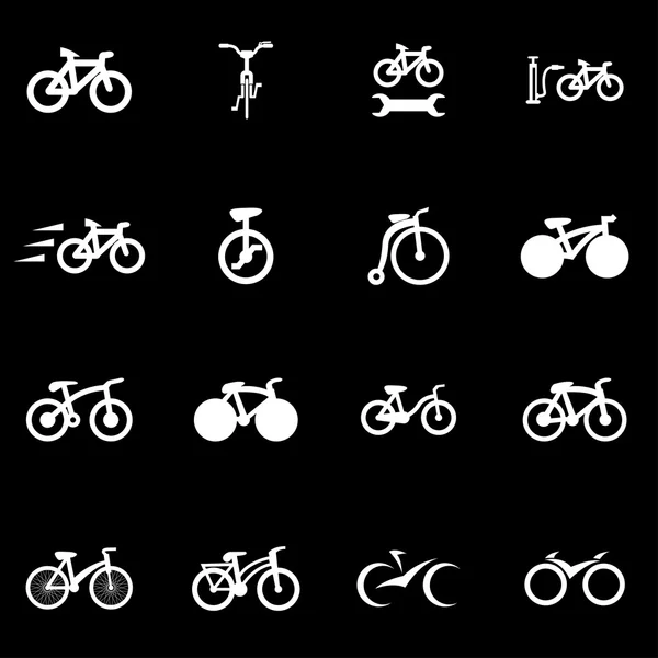 Vektor weißes Fahrrad Icon Set — Stockvektor